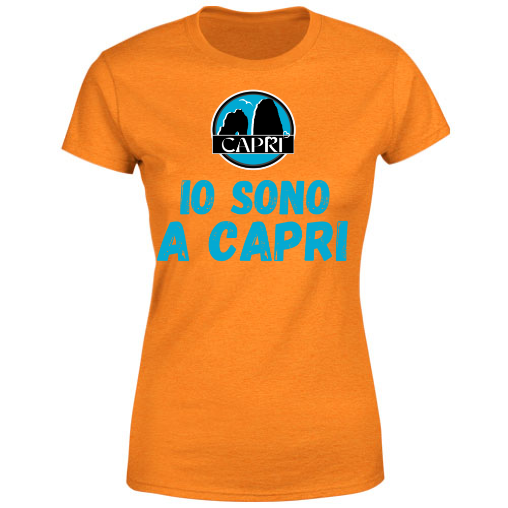Women's T-Shirt I AM IN CAPRI BLUE WRITING