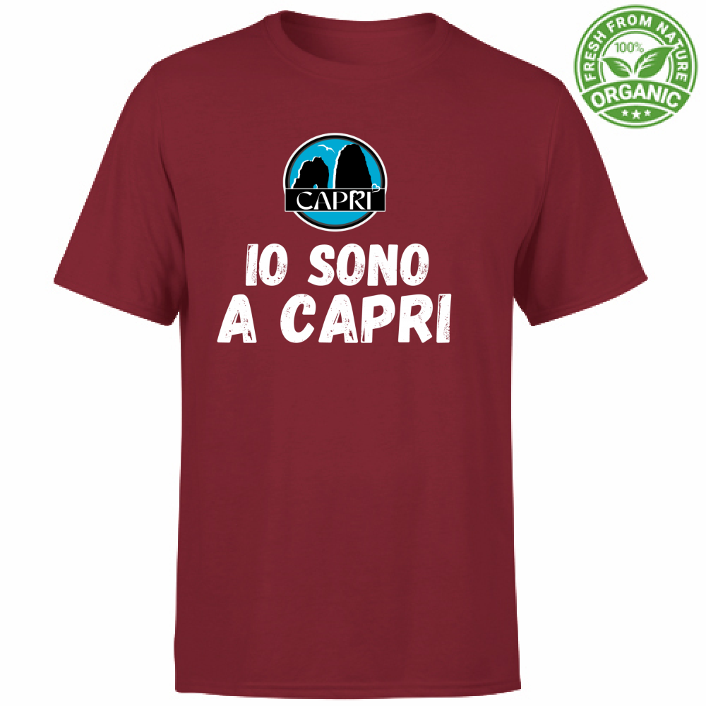 T-Shirt Unisex Organic IO SONO A CAPRI SCRITTA BIANCA