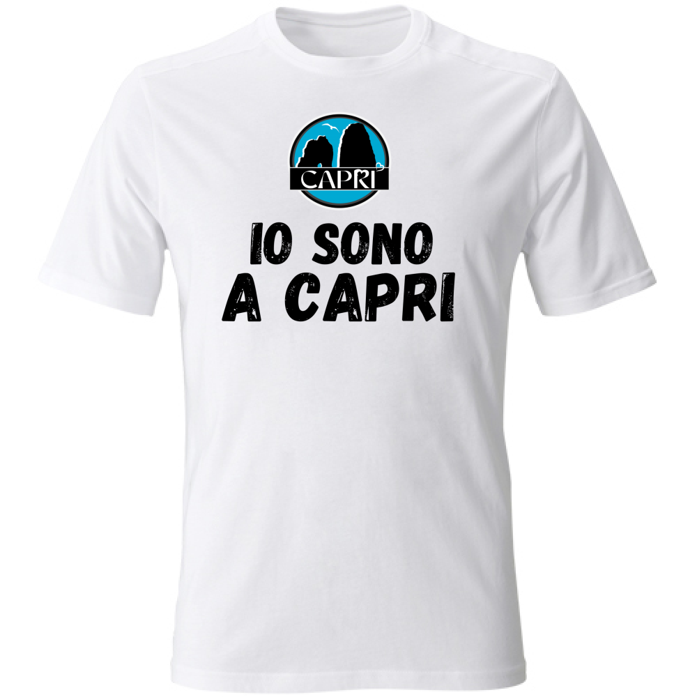 Unisex T-Shirt Large I AM IN CAPRI BLACK WRITING