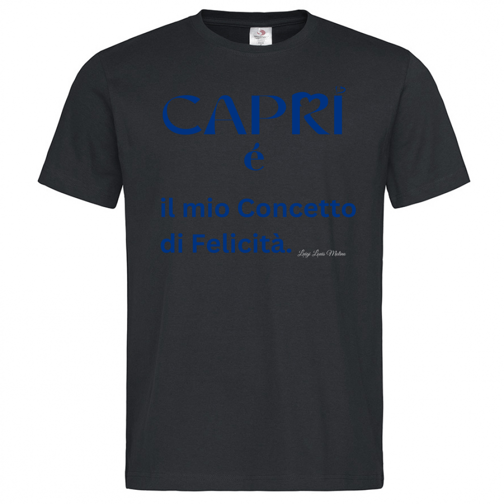 T-Shirt Men Premium Capri é il mio concetto di Felicità scritta Blue