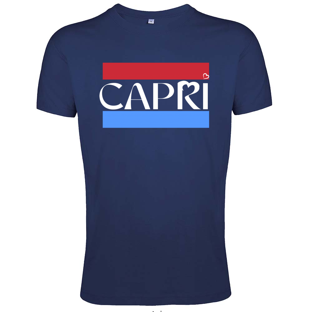 T-Shirt Men Fit CAPRI FASCIA ROSSO BLUE BIANCO