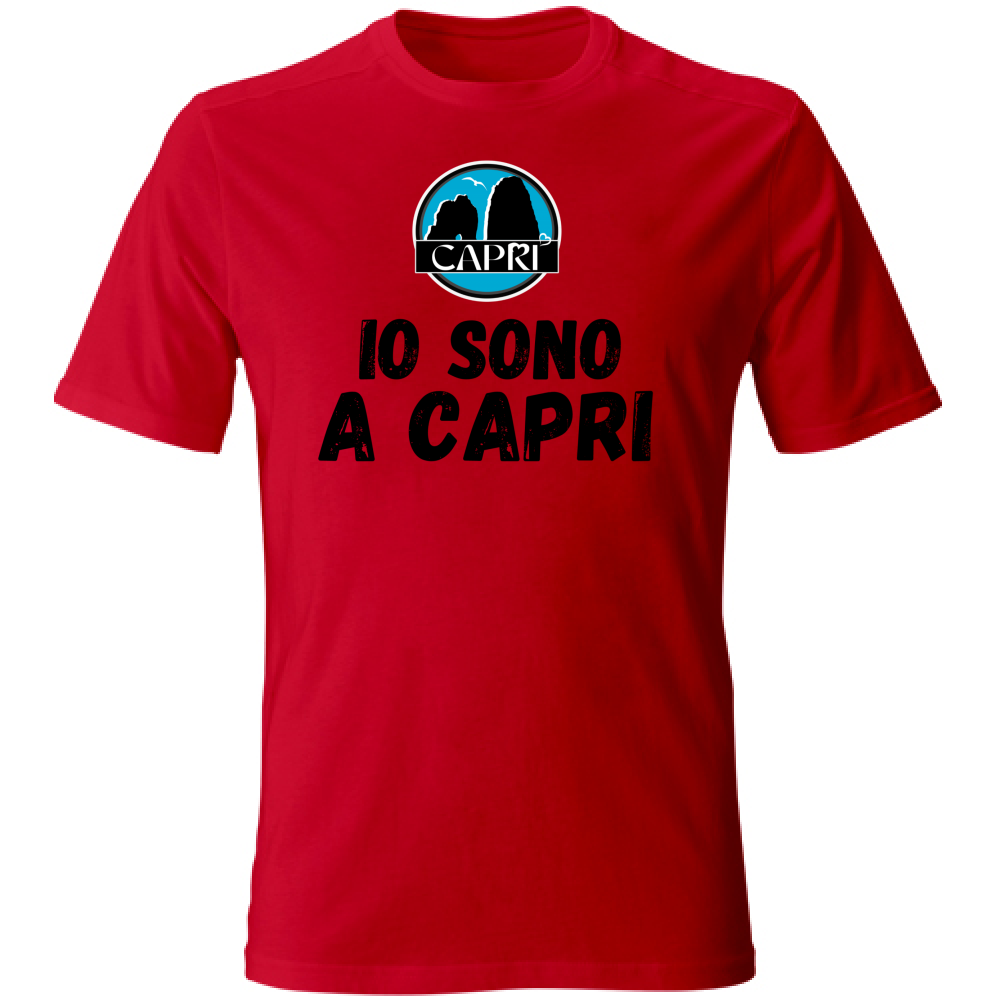 Unisex T-Shirt Large I AM IN CAPRI BLACK WRITING