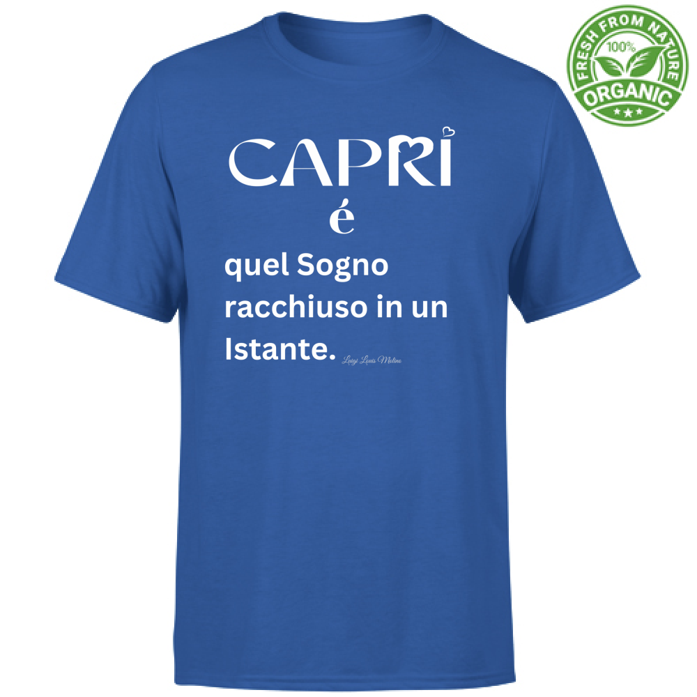 T-Shirt Bambino Organic Capri Sogno racchiuso in un istante scritta bianca
