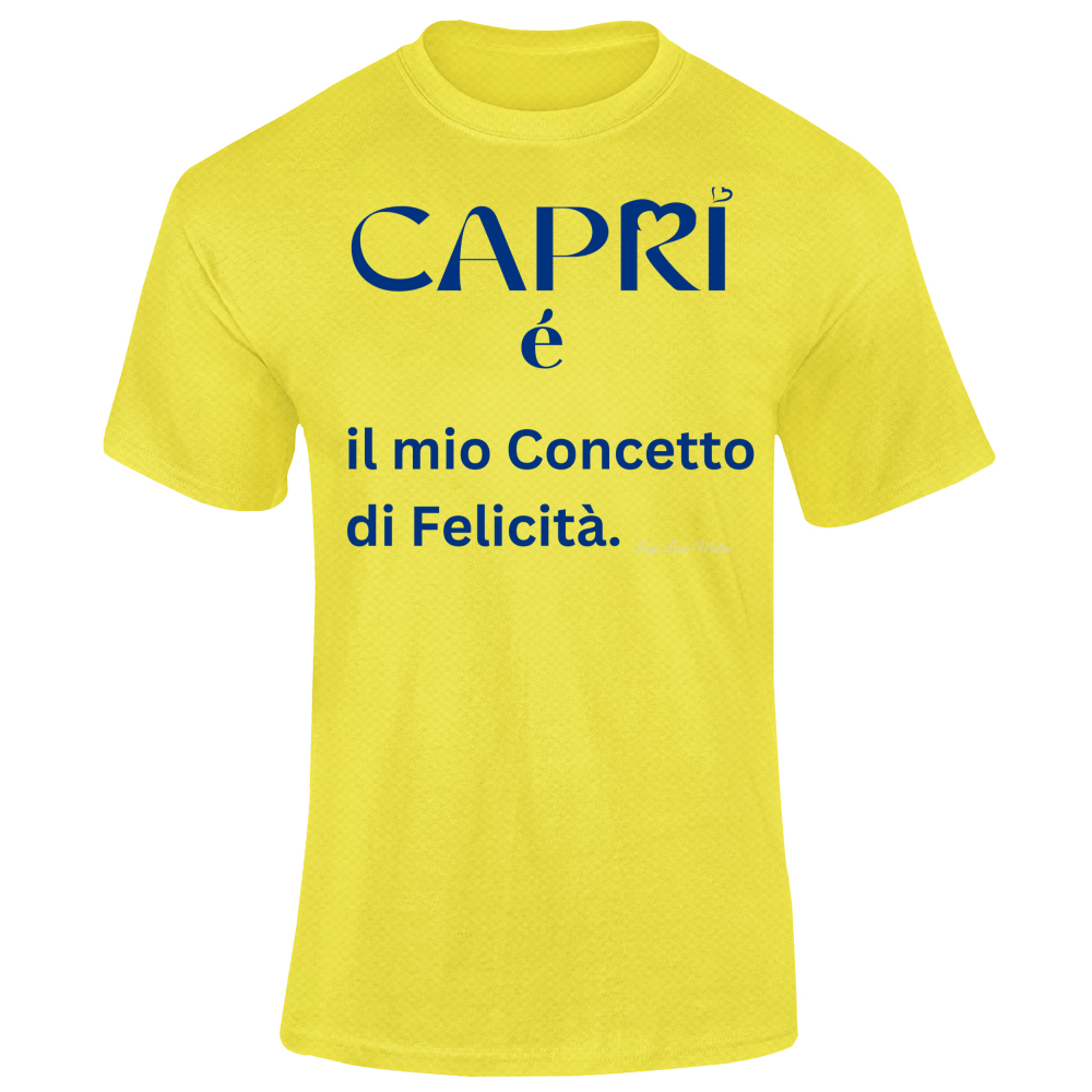 T-Shirt Unisex Dry Sport Capri é il mio concetto di Felicità scritta Blue