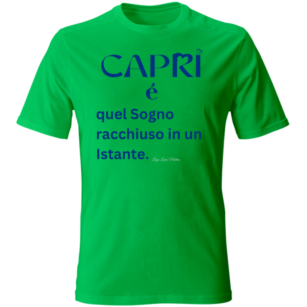 T-Shirt Bambino Capri Sogno racchiuso in un istante scritta Blue