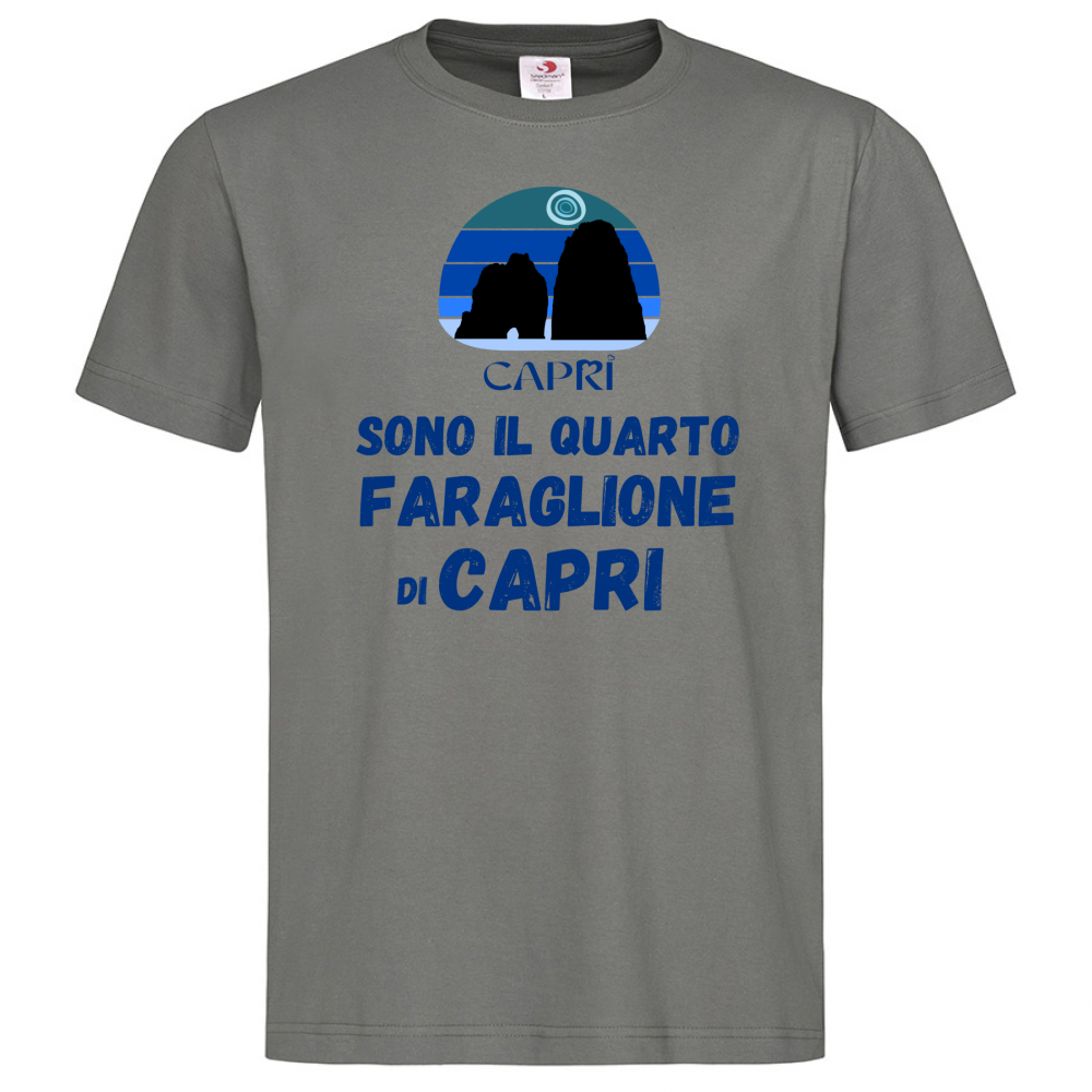 T-Shirt Men Premium SONO IL QUARTO FARAGLIONE DI CAPRI SCRITTA BLUE