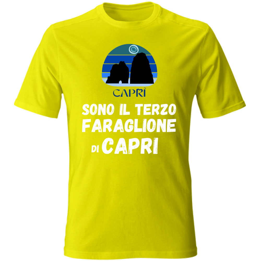 T-Shirt Kids I AM THE THIRD FARAGLIONE OF CAPRI WHITE WRITING