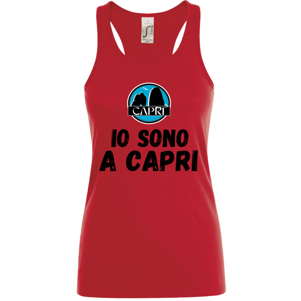 Canotta Donna IO SONO A CAPRI SCRITTA NERA