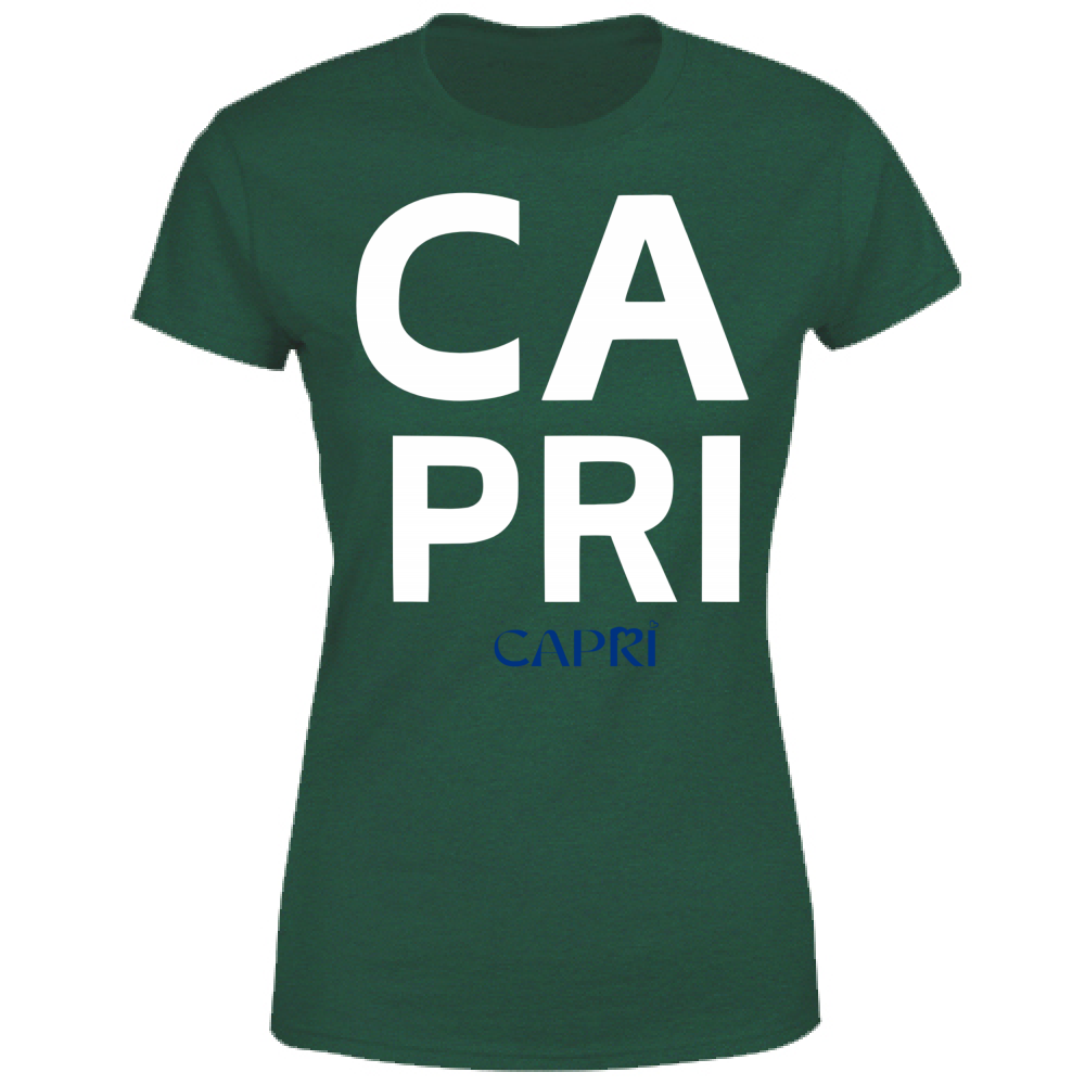 T-Shirt Donna CAPRI DESIGN SCRITTA BIANCA
