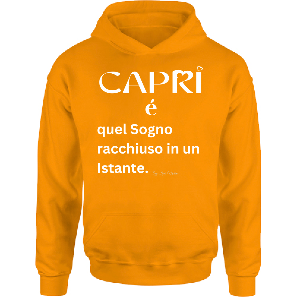 Felpa Bambino con Cappuccio Capri Sogno racchiuso in un istante scritta bianca