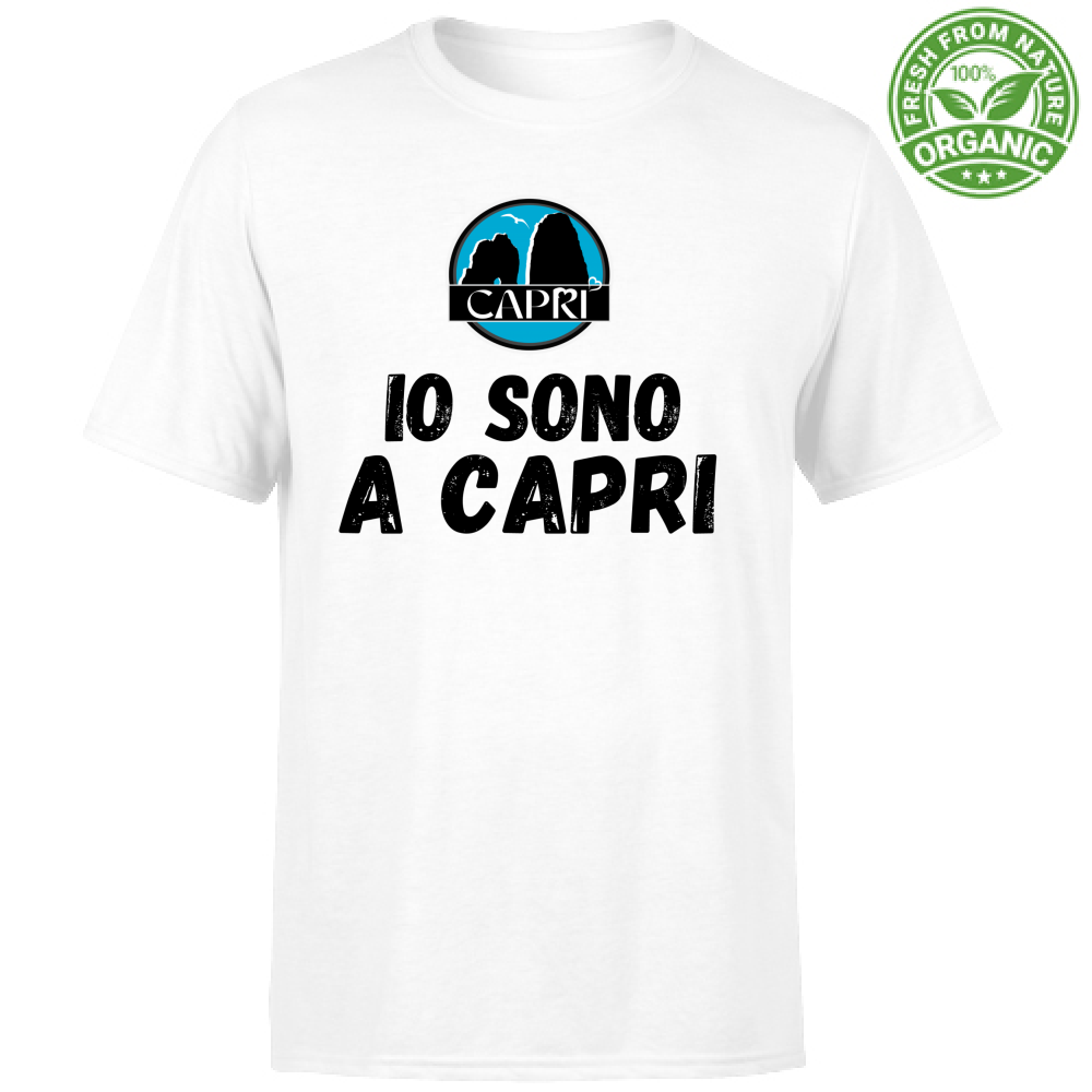 T-Shirt Unisex Organic IO SONO A CAPRI SCRITTA NERA