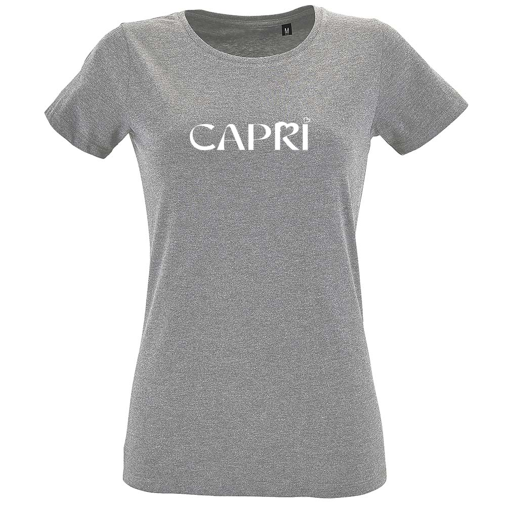 T-Shirt Women Fit CAPRI MINIMAL SCRITTA BIANCA