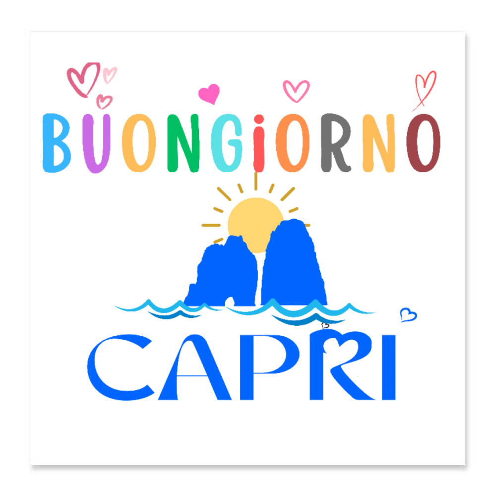 Square Stickers 8 cm Good Morning Capri Stickers