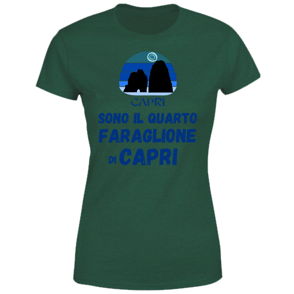 T-Shirt Donna SONO IL QUARTO FARAGLIONE DI CAPRI SCRITTA BLUE