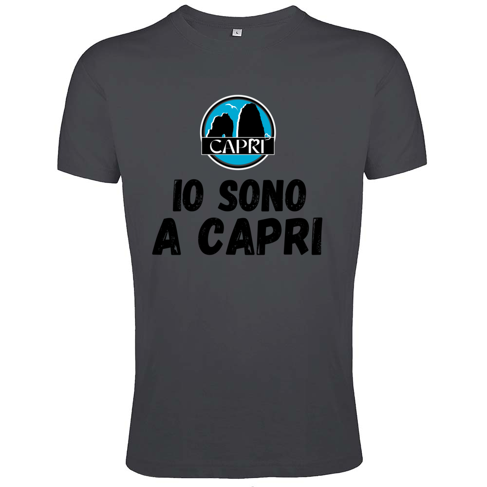 T-Shirt Men Fit IO SONO A CAPRI SCRITTA NERA
