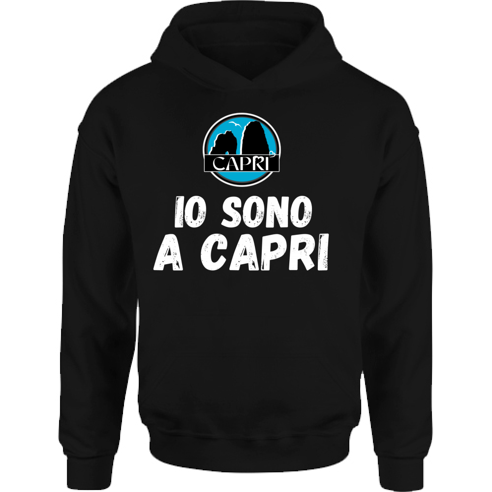 Felpa Bambino con Cappuccio IO SONO A CAPRI SCRITTA BIANCA
