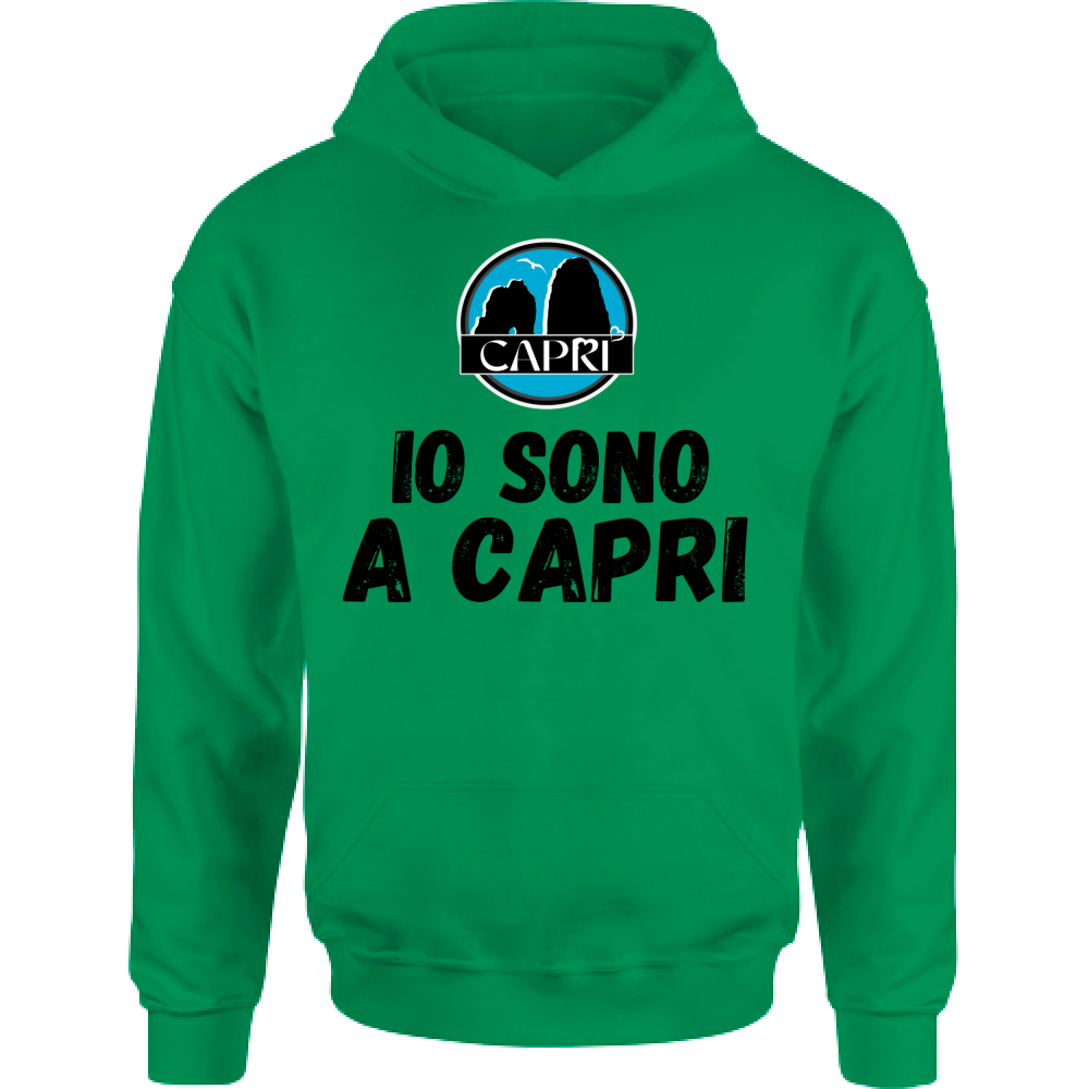 Felpa Bambino con Cappuccio IO SONO A CAPRI SCRITTA NERA