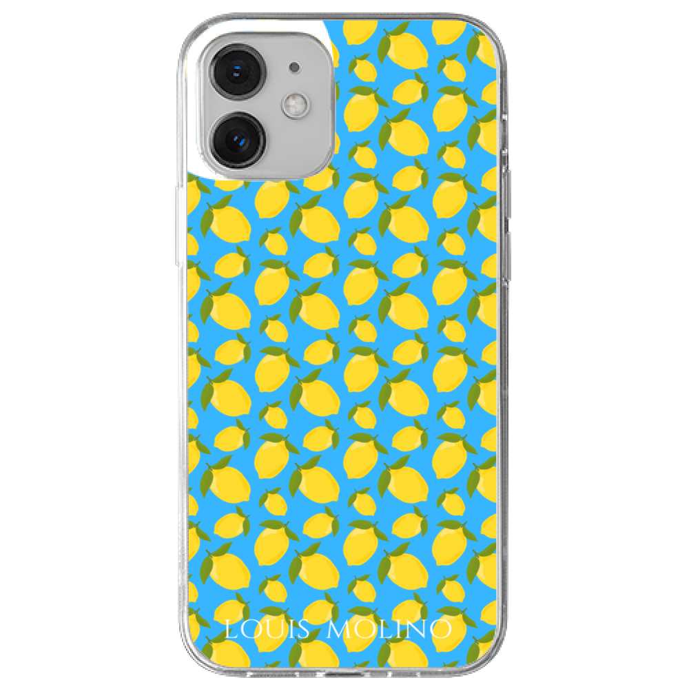 Rubber iPhone Cover LEMON BLUE CAPRI
