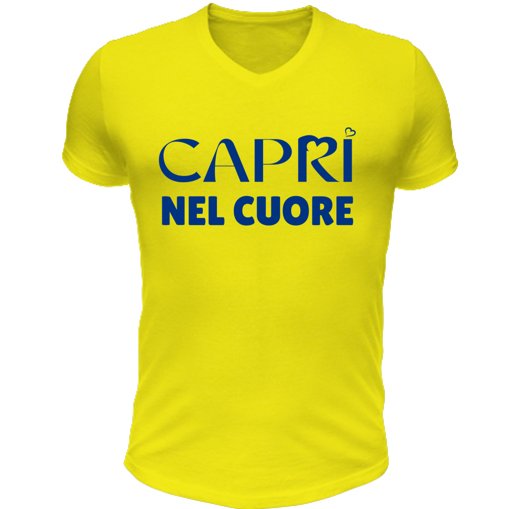 T-Shirt Unisex Scollo V Capri Nel Cuore