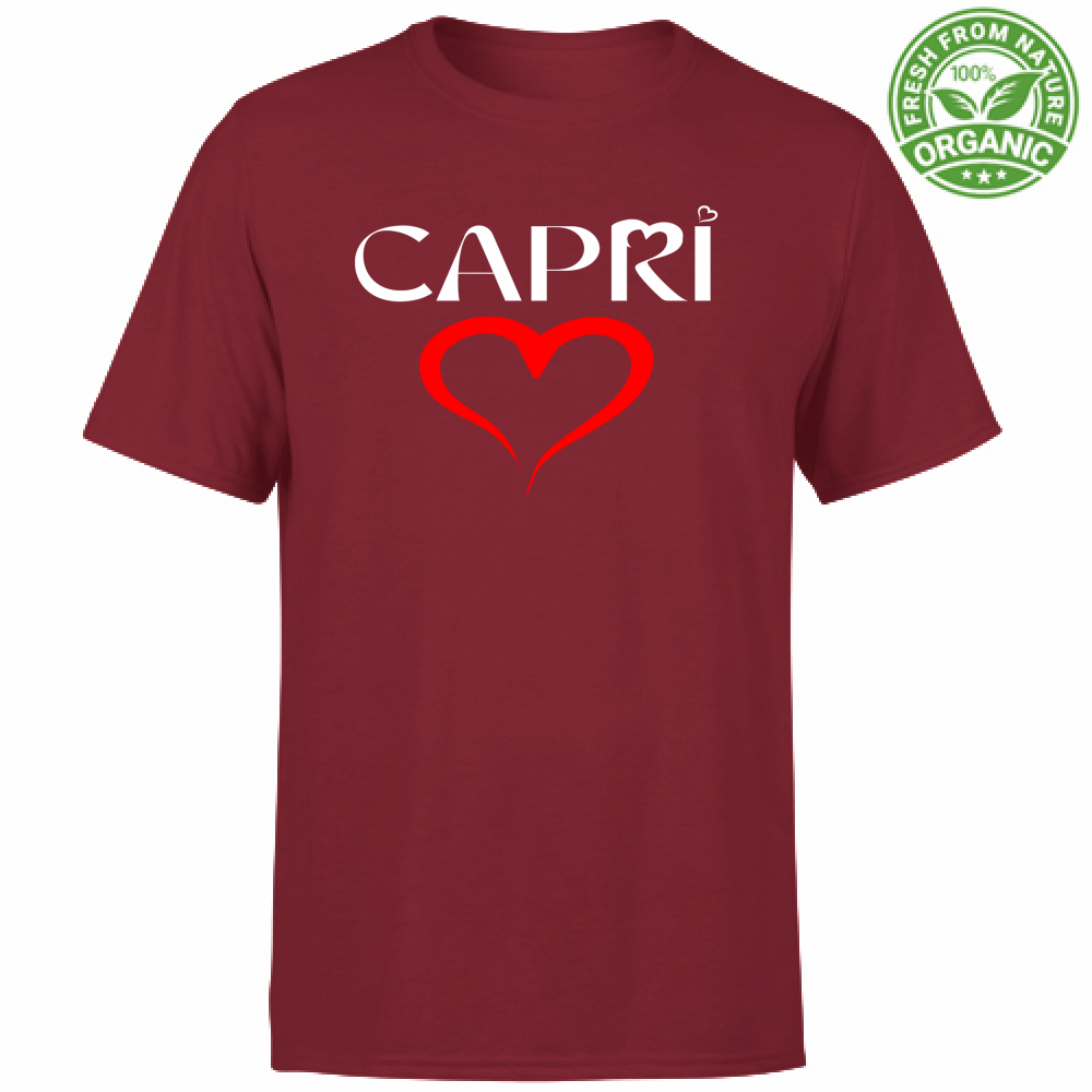 T-Shirt Unisex Organic HEART CAPRI RED