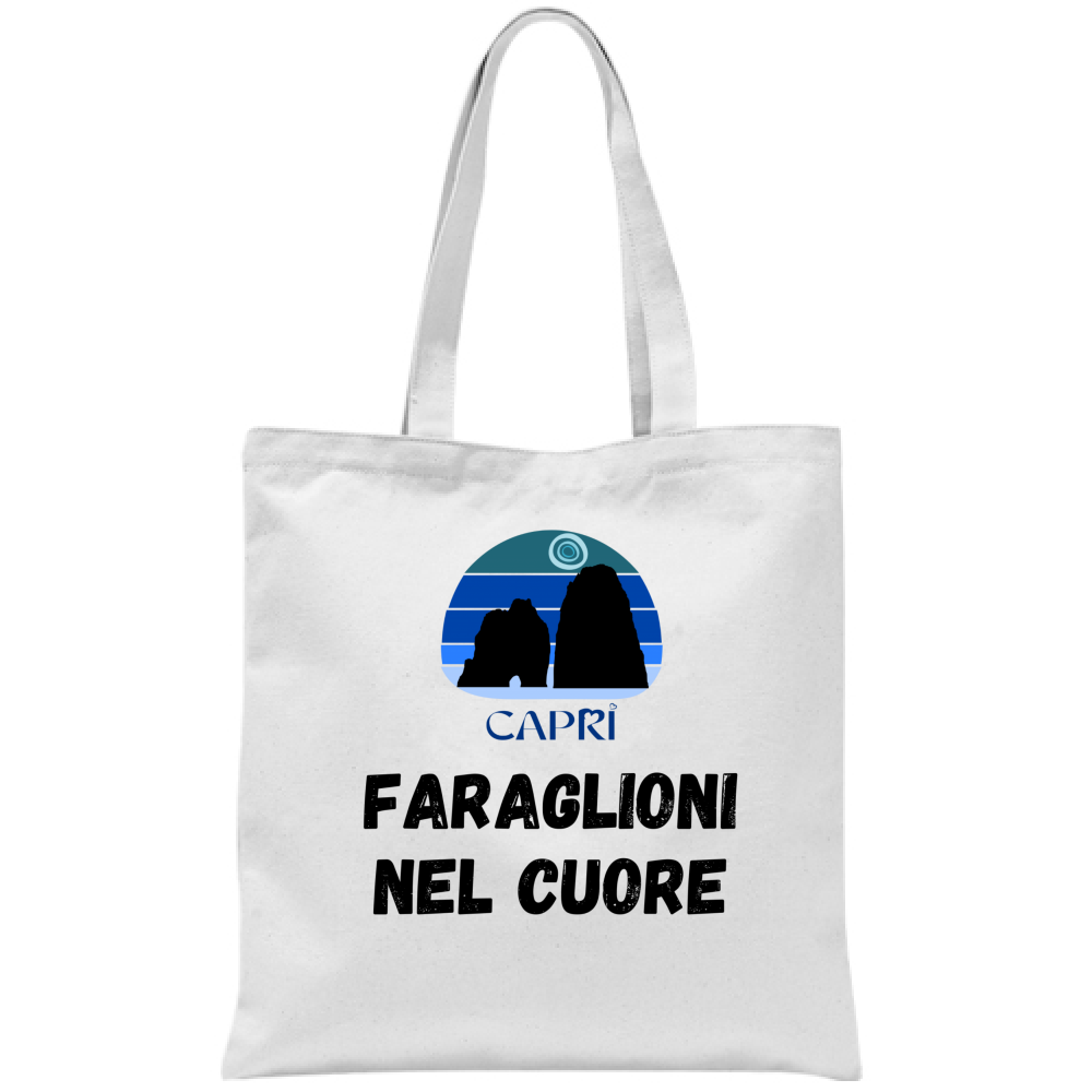 FARAGLIONI DI CAPRI BAG IN THE HEART BLACK WRITING