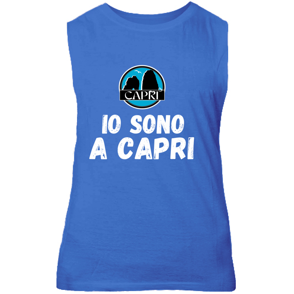 Canotta Unisex IO SONO A CAPRI SCRITTA BIANCA