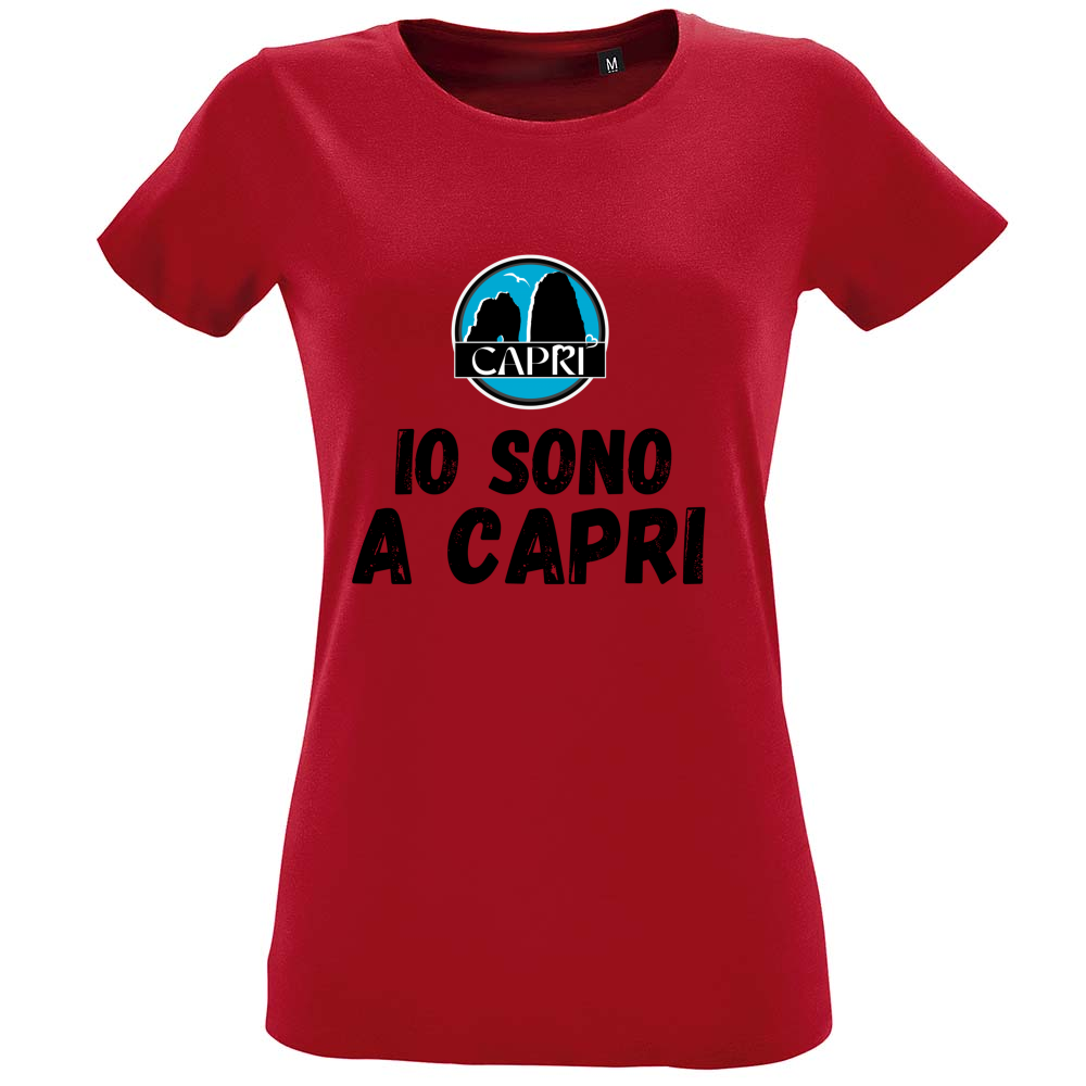 T-Shirt Women Fit I AM IN CAPRI BLACK WRITING