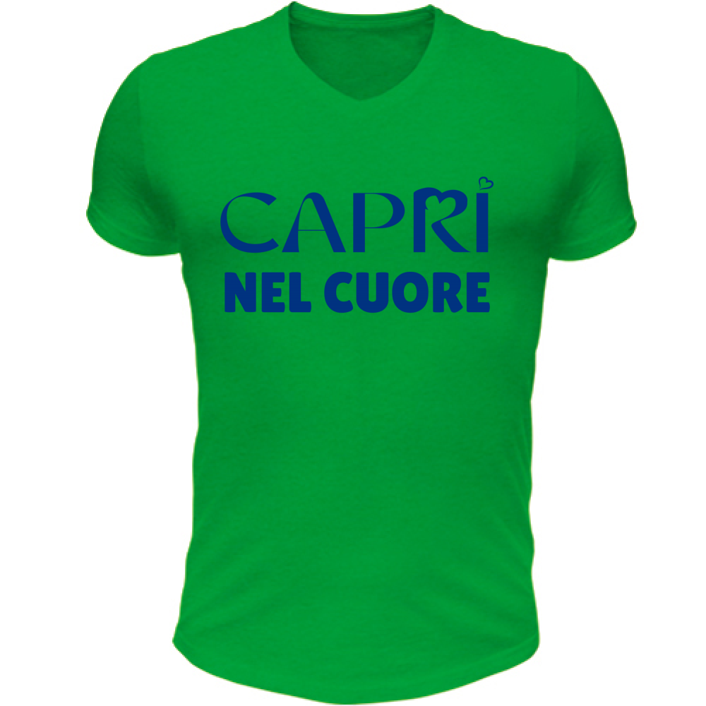 T-Shirt Unisex Scollo V Capri Nel Cuore