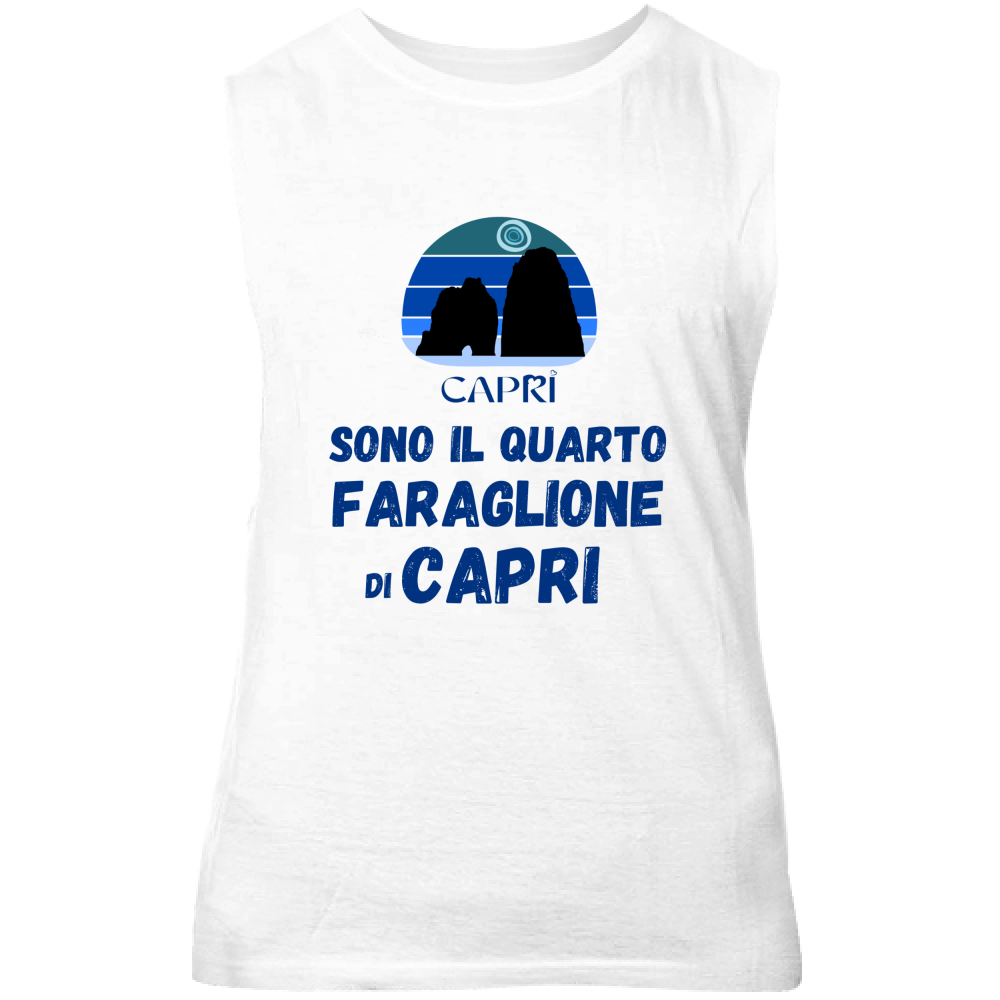 Canotta Unisex SONO IL QUARTO FARAGLIONE DI CAPRI SCRITTA BLUE