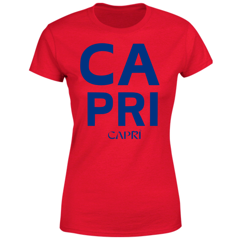 T-Shirt Donna CAPRI DESIGN SCRITTA BLUE