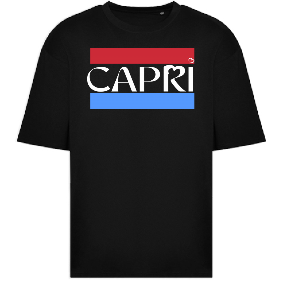 T-Shirt Oversize CAPRI FASCIA ROSSO BLUE BIANCO