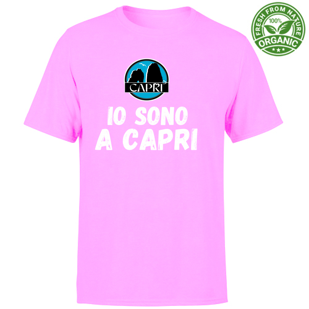 T-Shirt Unisex Organic IO SONO A CAPRI SCRITTA BIANCA
