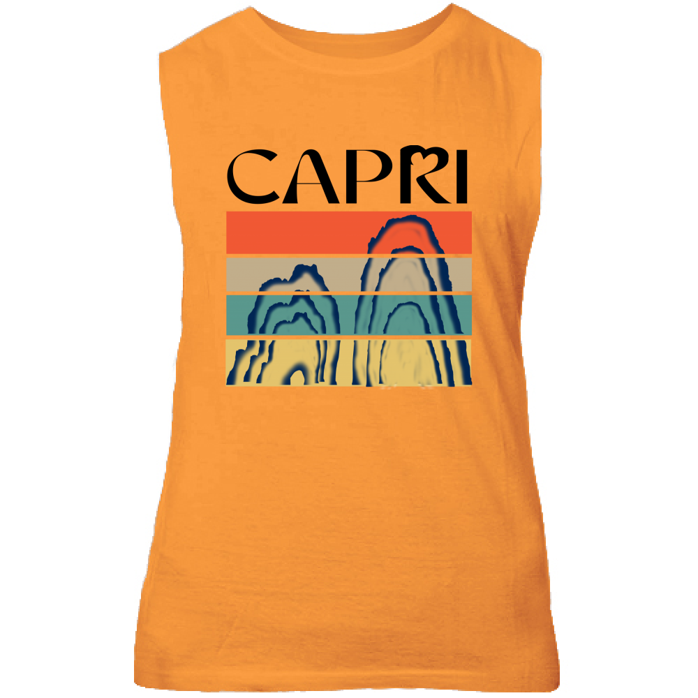 Canotta Unisex CAPRI PORZIONI FARAGLIONI SCRITTA NERA