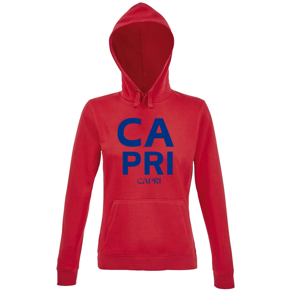 Hoodie Premium Women CAPRI DESIGN SCRITTA BLUE