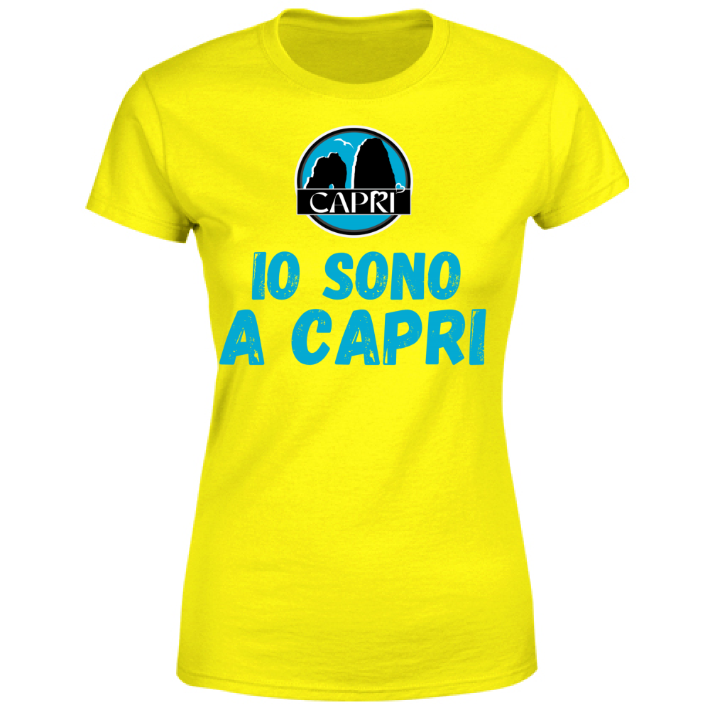 Women's T-Shirt I AM IN CAPRI BLUE WRITING