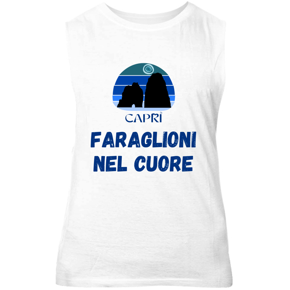 Unisex Tank Top FARAGLIONI DI CAPRI IN THE HEART WRITTEN BLUE