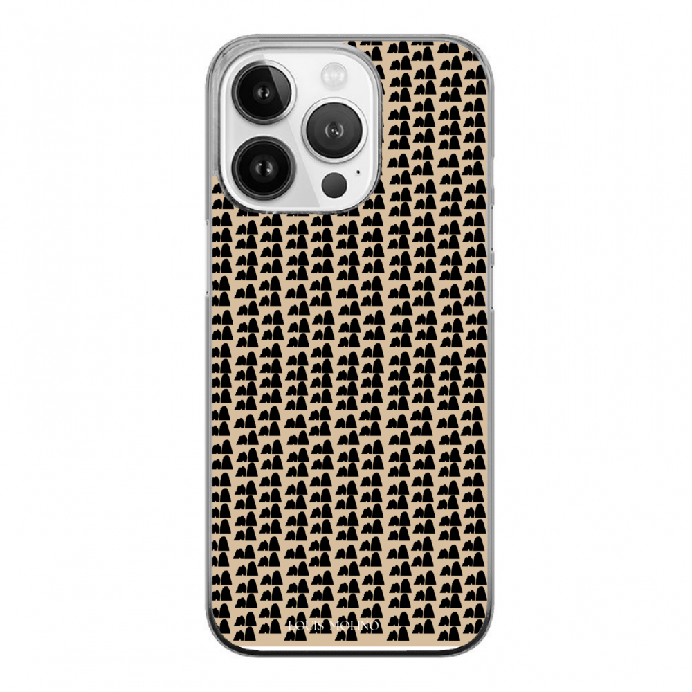 Rubber Cover iPhone 14 Pro FARAGLIONI IN CREAM SMALL AND BLACK