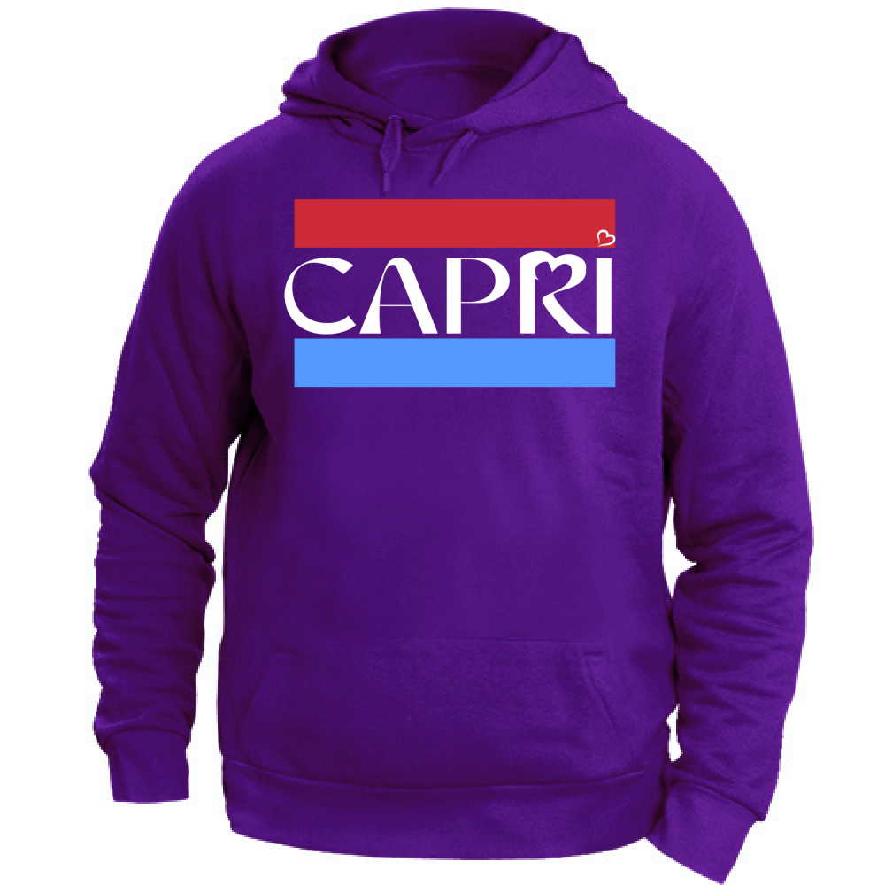 Felpa Unisex con Cappuccio CAPRI FASCIA ROSSO BLUE BIANCO