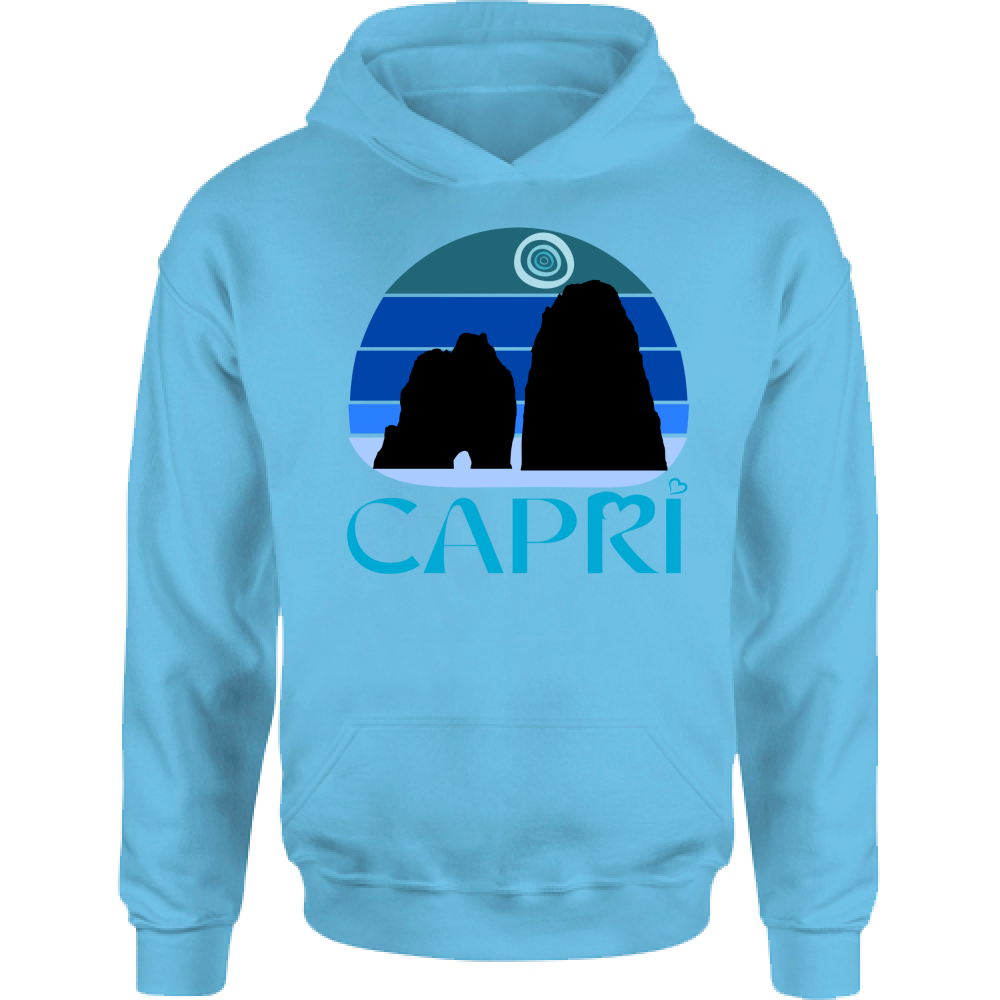 Felpa Bambino con Cappuccio CAPRI VINTAGE TRAMONTO AZZURRATO
