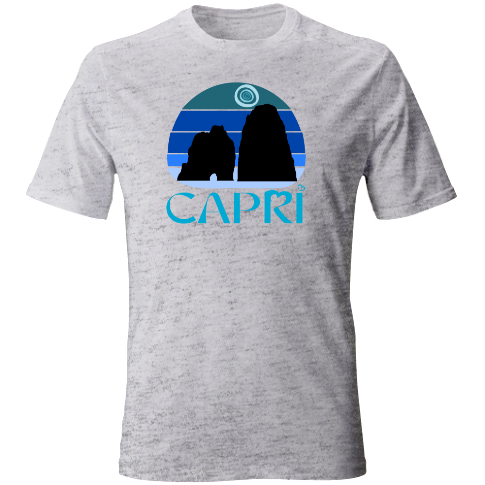 T-Shirt Unisex CAPRI VINTAGE TRAMONTO AZZURRATO