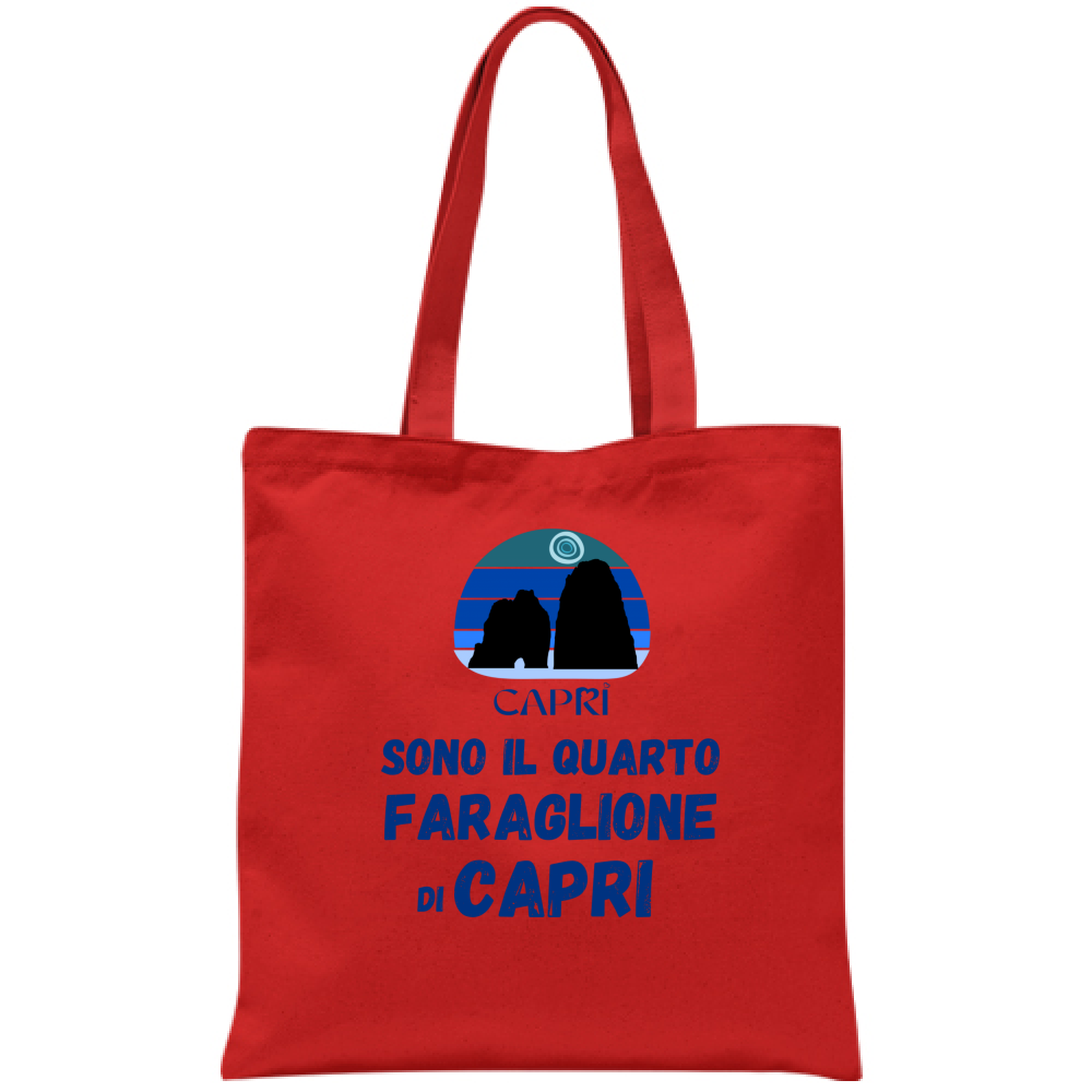 Bag I AM THE FOURTH FARAGLIONE OF CAPRI BLUE WRITING