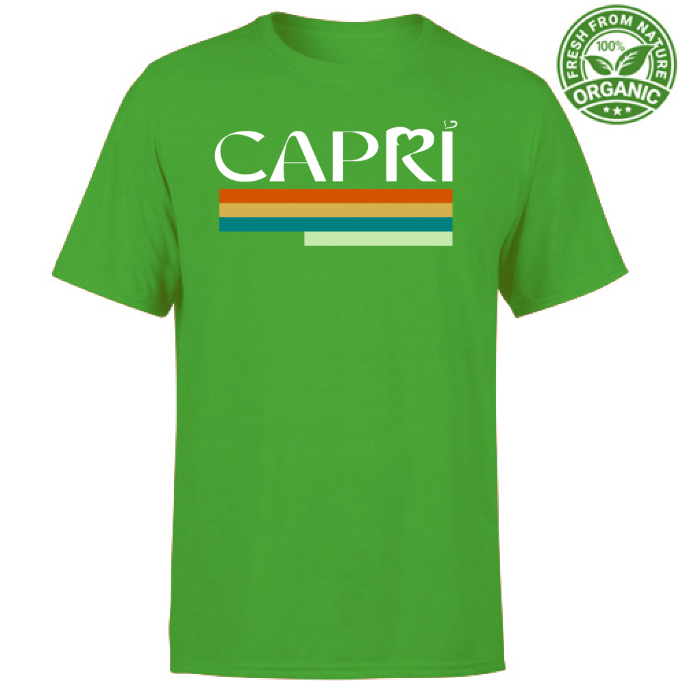 T-Shirt Unisex Organic CAPRI TECNICOLOR SCRITTA BIANCA