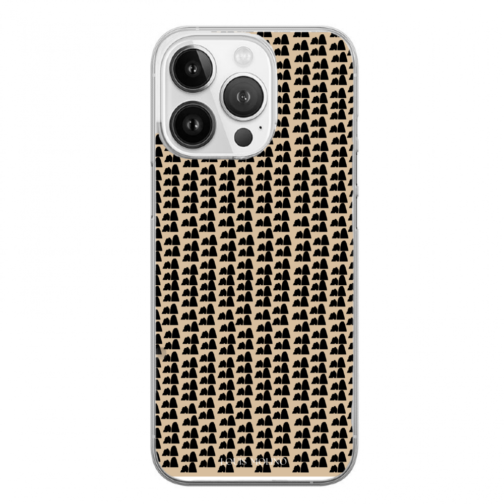 Rubber Cover iPhone 14 Pro Max FARAGLIONI IN CREAM SMALL AND BLACK
