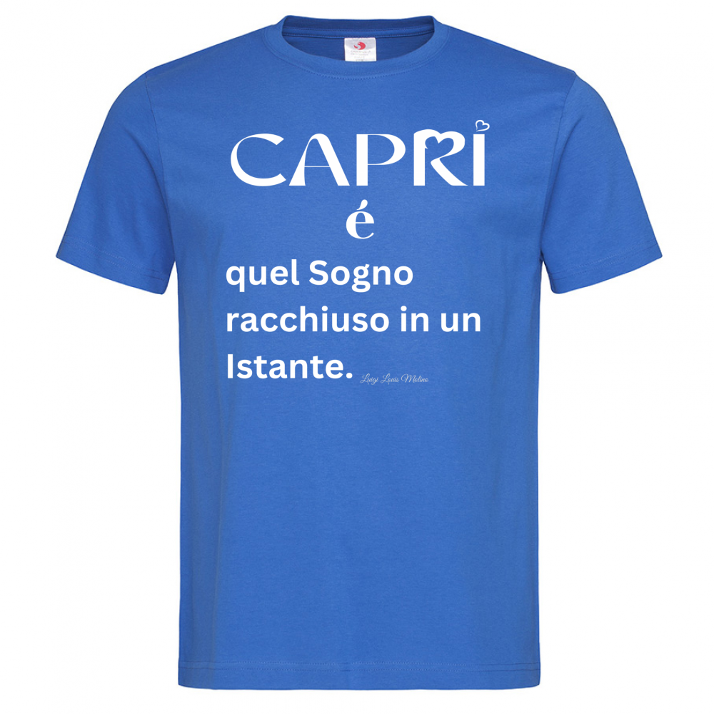 T-Shirt Men Premium Capri Sogno racchiuso in un istante scritta bianca
