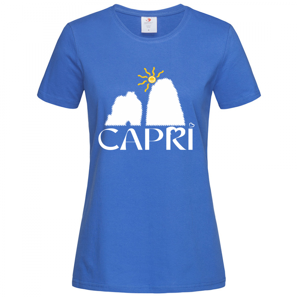 T-Shirt Women Premium CAPRI HAPPY FARAGLIONI WHITE