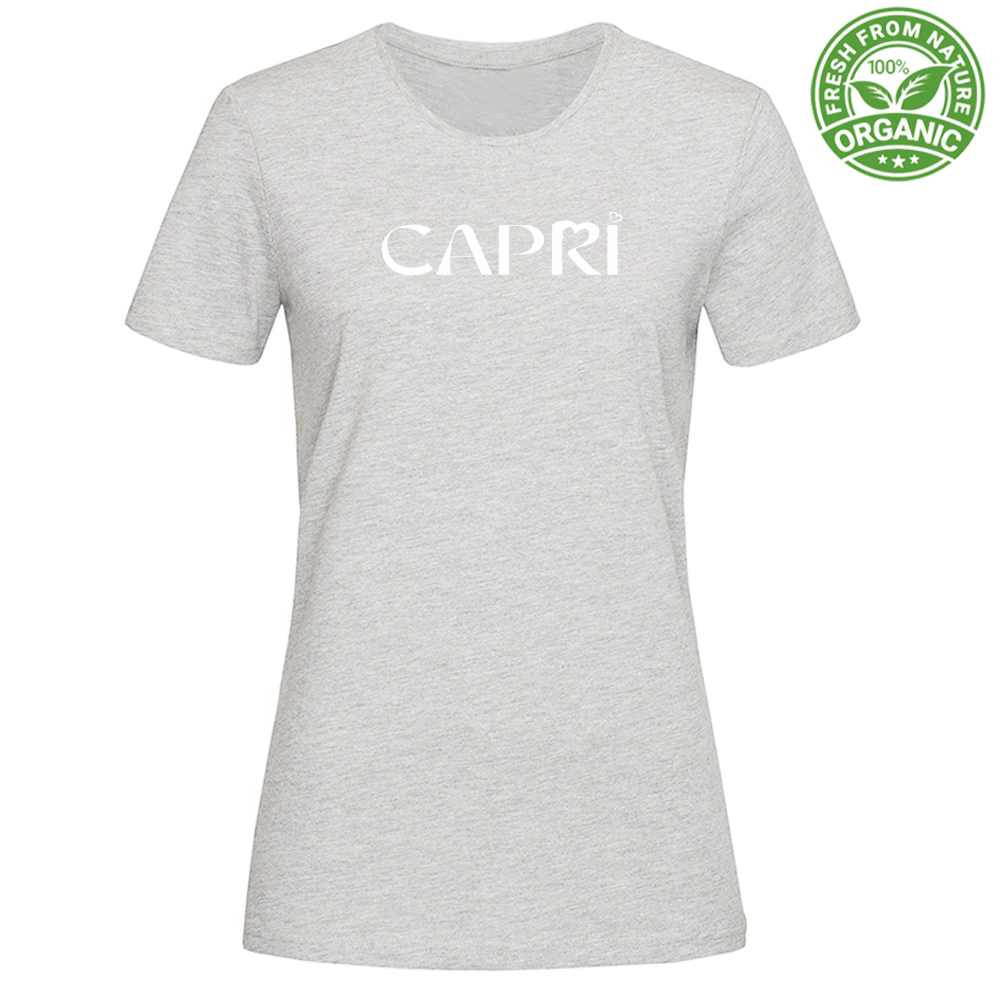 Woman Organic CAPRI MINIMAL T-Shirt WITH WHITE WRITING