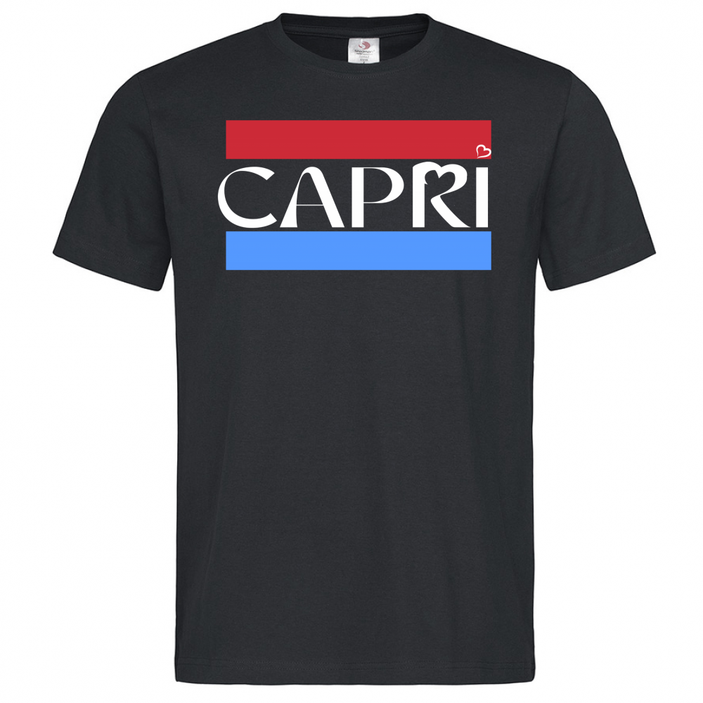 T-Shirt Men Premium CAPRI FASCIA ROSSO BLUE BIANCO