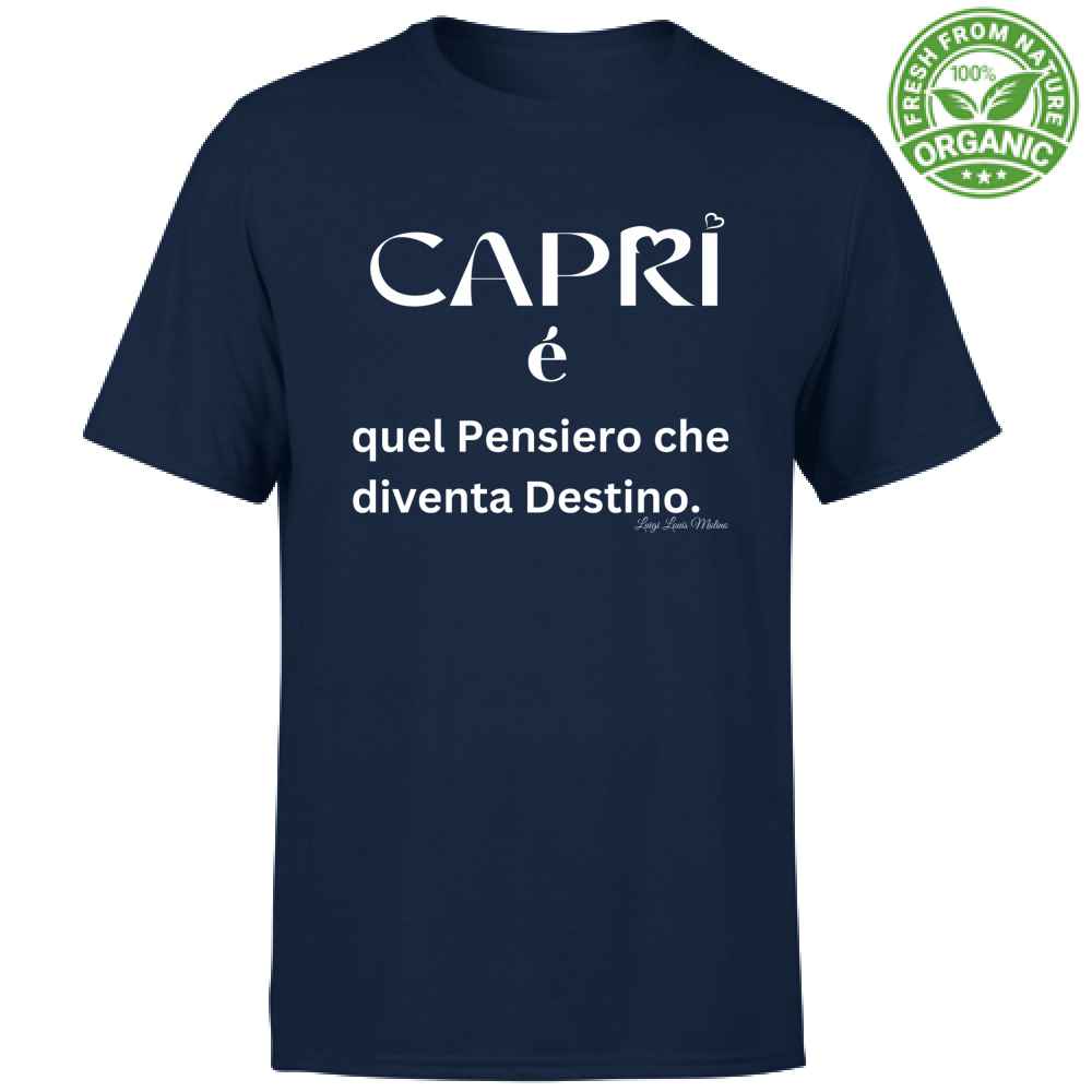 T-Shirt Bambino Organic Capri quel Pensiero che diventa Destino scritta bi