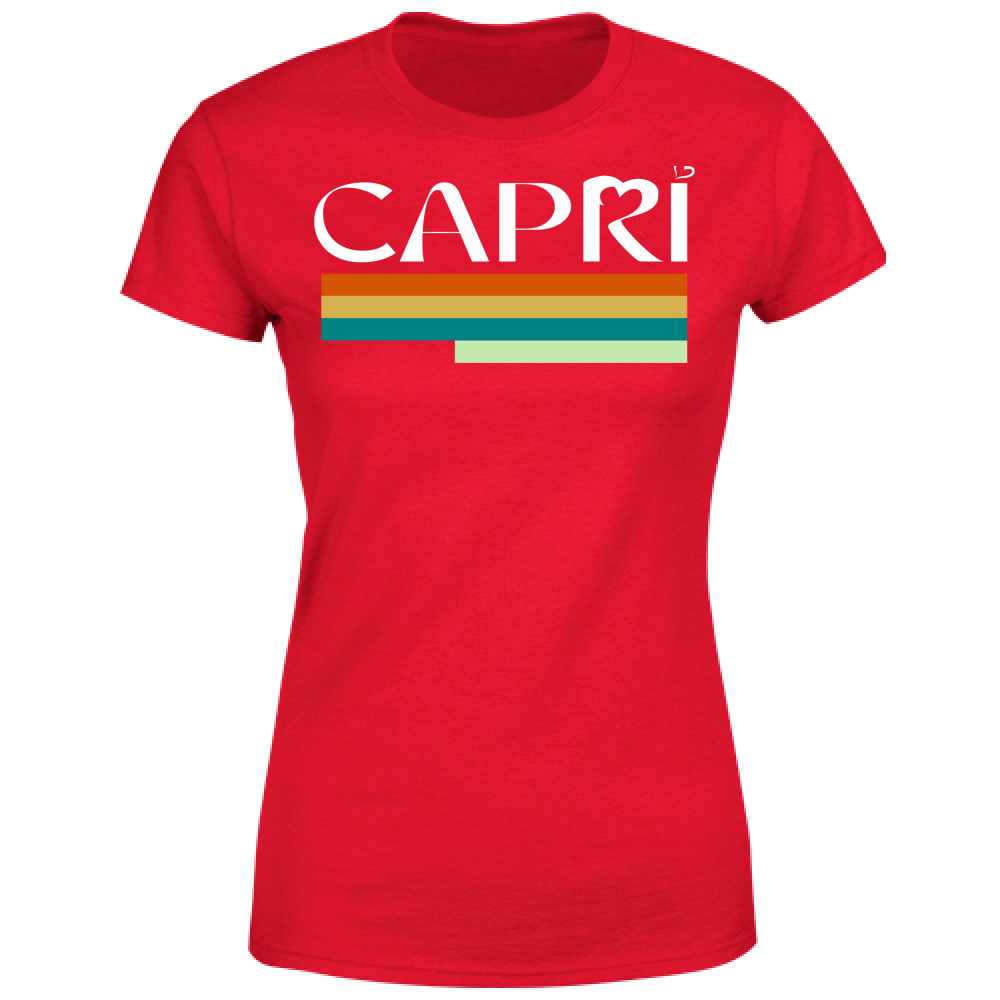 T-Shirt Donna CAPRI TECNICOLOR SCRITTA BIANCA