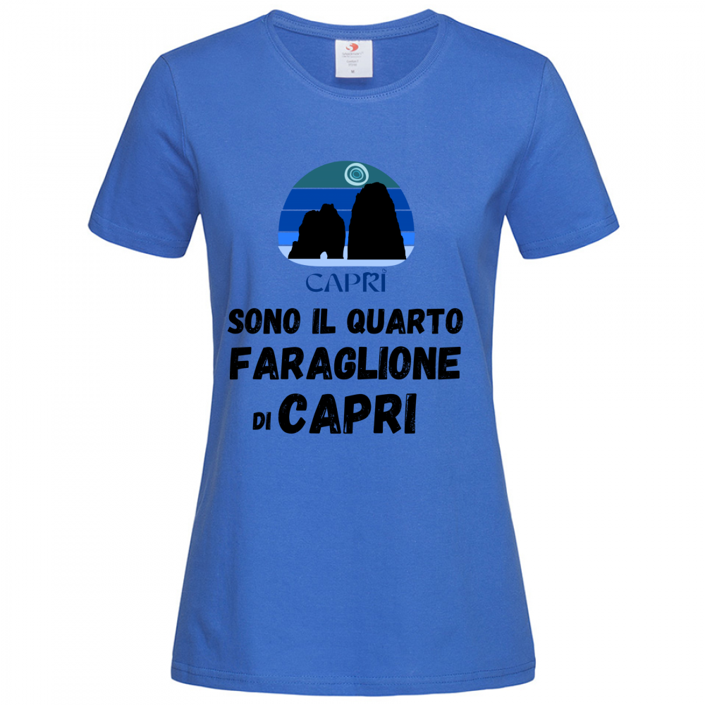 T-Shirt Women Premium SONO IL QUARTO FARAGLIONE DI CAPRI SCRITTA NERA